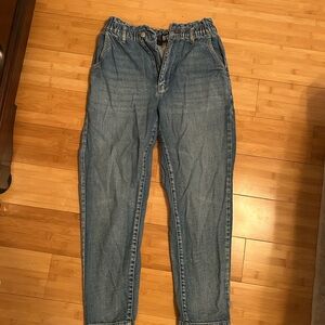 Paper bag style Blue Denim Jeans